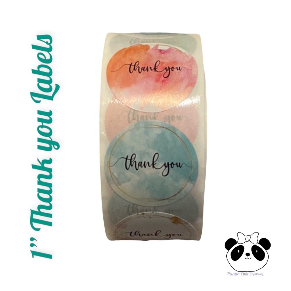 ⭐️ 3 for $22 ~ 300 ct. 1” Watercolor Thank you stickers / labels